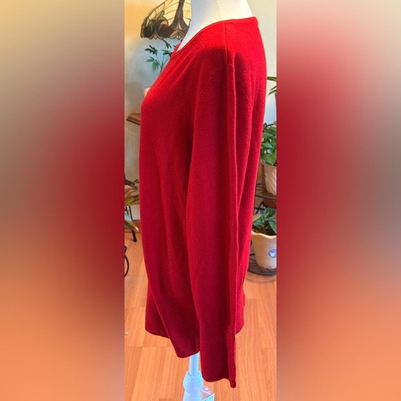 NWT JM Collection Womens XXL Red Long Sleeve Sweater Buttons On Sleeves Cozy - Picture 3 of 16